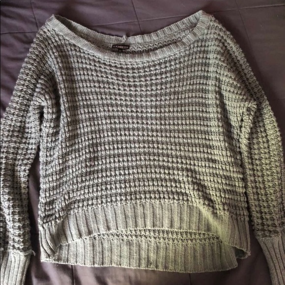 green/blue express open-up stitch sweater. - Picture 2 of 4